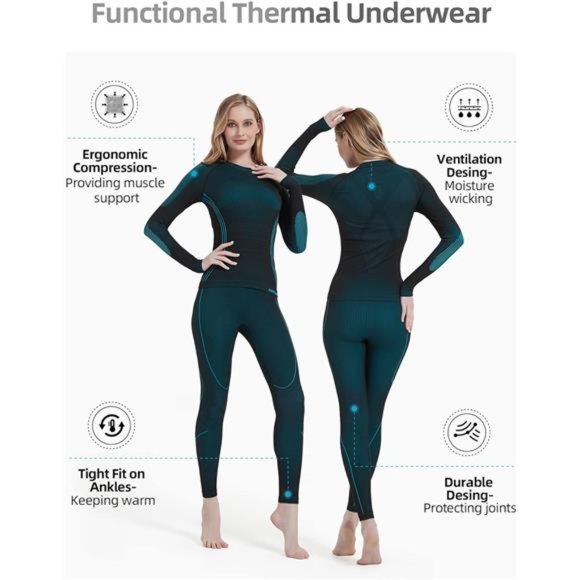 Thermal Underwear for Women Base Layer Women Cold Weather,Long Johns - Picture 4 of 5